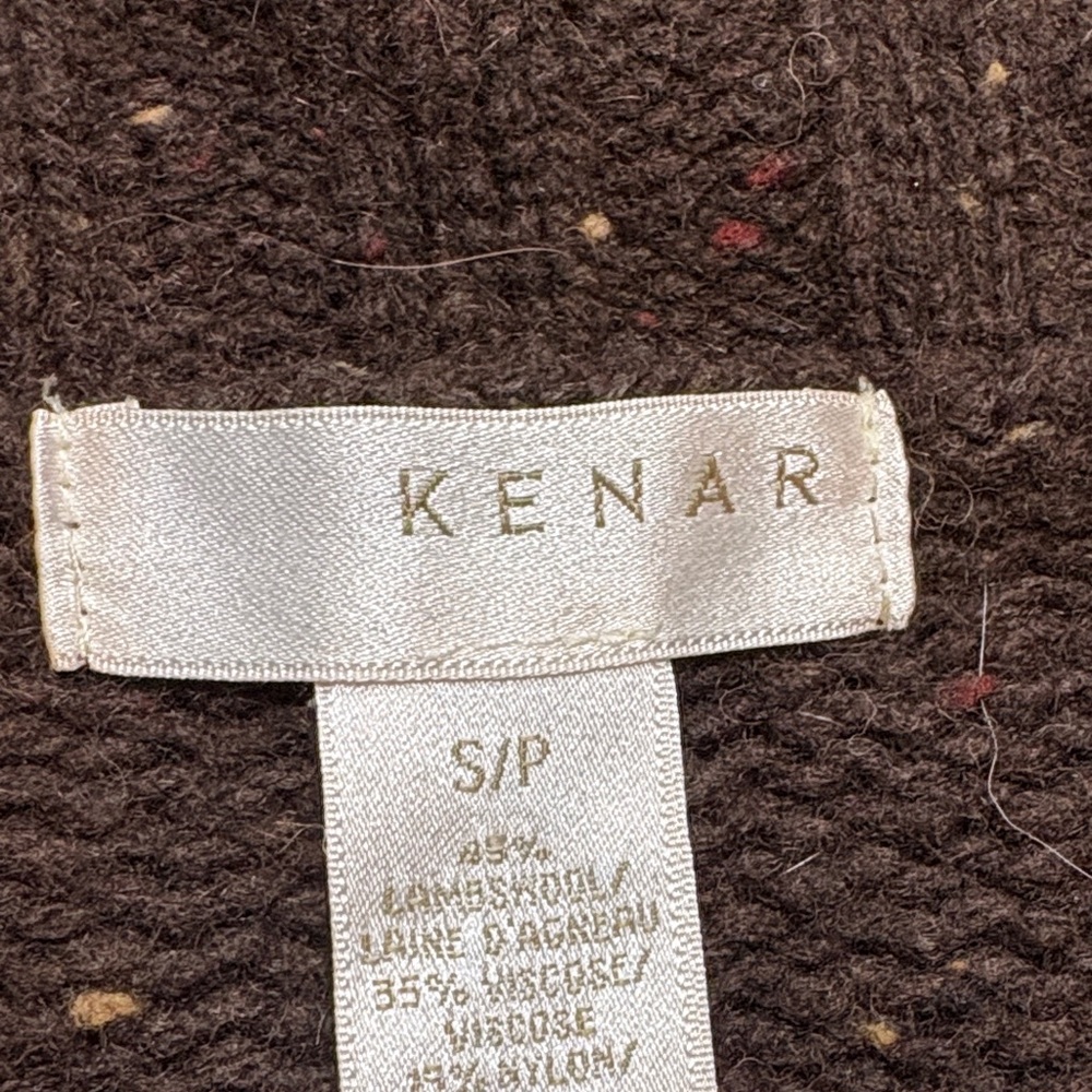 Kenar Chocolate Brown Cropped Sweater with Buttons - Picture 6 of 7